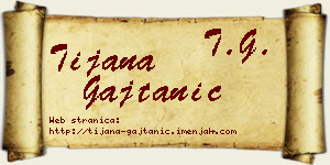 Tijana Gajtanić vizit kartica